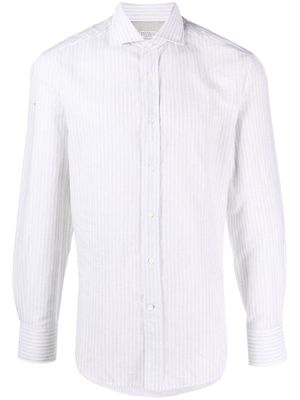 Brunello Cucinelli chemise rayées à manches longues - Gris