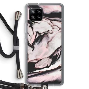 Roze stroom: Samsung Galaxy A42 5G Transparant Hoesje met koord