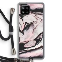Roze stroom: Samsung Galaxy A42 5G Transparant Hoesje met koord