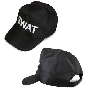 2x stuks politie SWAT pet verkleed accessoire voor volwassenen