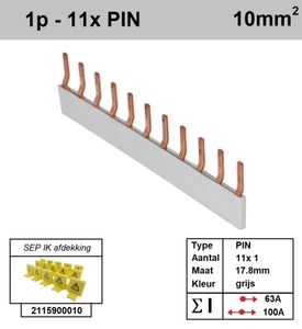 SEP Verdeelkam 1f pin 11 mod 18mm grijs P01011G00