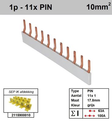 SEP Verdeelkam 1f pin 11 mod 18mm grijs P01011G00