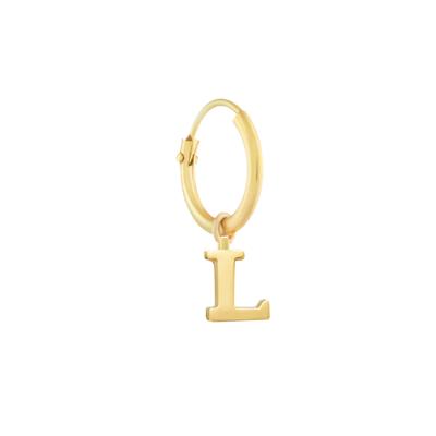 Minimalistische letter oorbel - 14K GOUD - Goud - L
