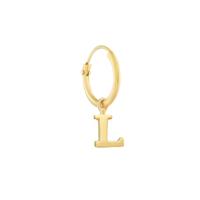 Minimalistische letter oorbel - 14K GOUD - Goud - L