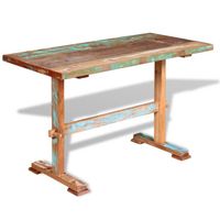 The Living Store Eettafel Vintage - Massief gerecycled hout - 120x58x78 cm - Bruin - thumbnail
