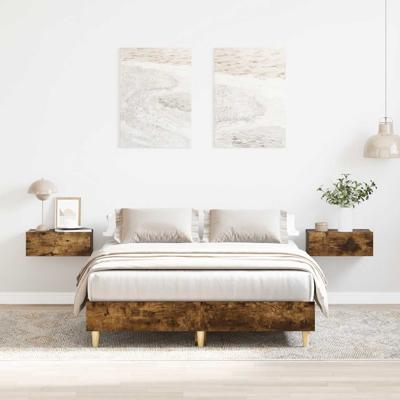 Bedframe zonder matras 120x190 cm spaanplaat gerookt eiken