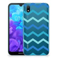 Huawei Y5 (2019) TPU bumper Zigzag Blauw - thumbnail