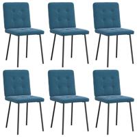 Eetkamerstoelen 6 st fluweel blauw