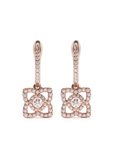 DE BEERS boucles d'oreilles Enchanted Lotus en or rose 18ct pavées de diamants