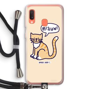 Miauw: Samsung Galaxy A20e Transparant Hoesje met koord