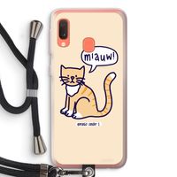 Miauw: Samsung Galaxy A20e Transparant Hoesje met koord