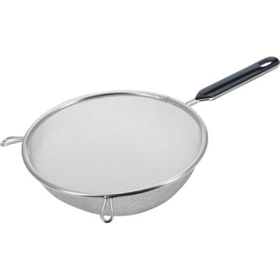 Westmark Keuken vergiet met handvat - zwart/zilver - rvs - 35 x D20 cm