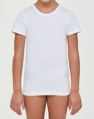 Kinder/ jongens T-shirt korte mouw - Ondershirt naadloos - 100% katoen