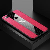 Voor Xiaomi Mi 8 Lite XINLI stiksels doek textuur schokbestendig TPU beschermhoes (rood)