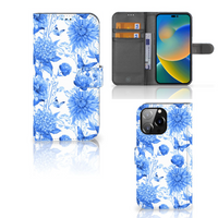 Hoesje voor iPhone 14 Pro Max Flowers Blue - thumbnail