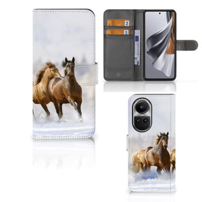 OPPO Reno10 | 10 Pro | Telefoonhoesje | Met pasjeshouder | Paarden OPPO Reno10 | 10 Pro | Telefoonhoesje | Met pasjeshouder | Paarden