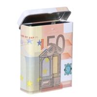 Sigarettendoosje of klein opslag blikje - 50 euro biljetten print - deksel - 7 x 9 x 2.5 cm