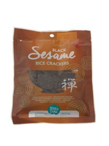Japanse bruine rijstcrackers zwarte sesam bio