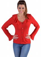 Jersey blouse rood - thumbnail