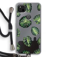 Tropische bladeren: Pixel 4a Transparant Hoesje met koord