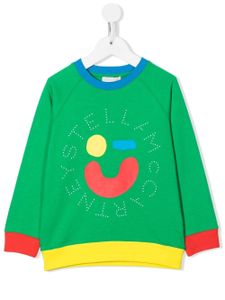 Stella McCartney Kids sweat colour block à logo imprimé - Vert