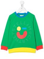 Stella McCartney Kids sweat colour block à logo imprimé - Vert