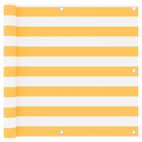 Balkonscherm 90x600 cm oxford stof wit en geel Balkonscherm 90x600 cm oxford stof wit en geel