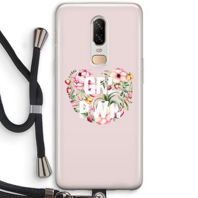 GRL PWR Flower: OnePlus 6 Transparant Hoesje met koord