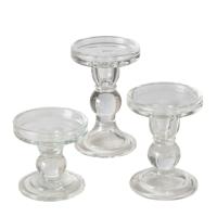 Boltze Home Kandelaar glas 3-dlg set 13,4cm