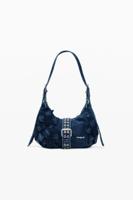 Kleine denim tas met bloem - BLUE - U