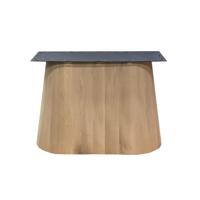 Eiken houten kegel tafelpoot ovaal conisch 90 cm en hoogte 73 cm