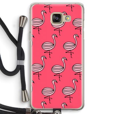 Flamingo: Samsung Galaxy A5 (2016) Transparant Hoesje met koord