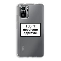 Don't need approval: Xiaomi Redmi Note 10S Transparant Hoesje