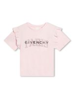 Givenchy Kids t-shirt en coton biologique à logo imprimé - Rose - thumbnail