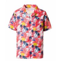 Toppers in concert - Tropical party Hawaii blouse heren - palmbomen - rood - carnaval/themafeest - Plus size