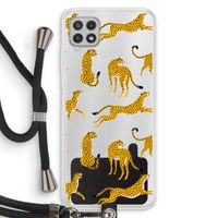 Luipaard: Samsung Galaxy A22 4G Transparant Hoesje met koord