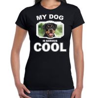 Honden liefhebber shirt Rottweiler my dog is serious cool zwart voor dames