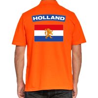 Grote maten Holland supporter poloshirt oranje voor heren - thumbnail