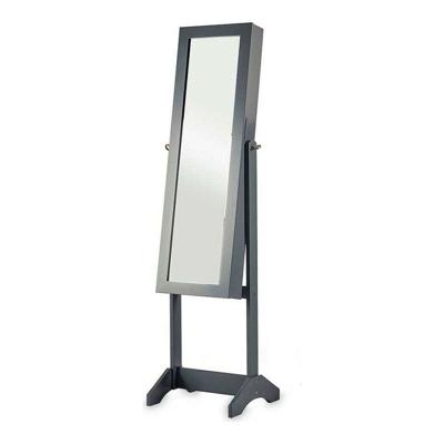Staande spiegel Gift Decor Grijs Stof Kristal MDF Hout MDF 36 x 140 x 36,5 cm Sieradenhouder