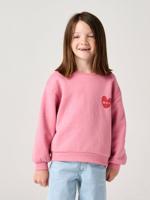 Basic meisjessweater met motief pioenroos