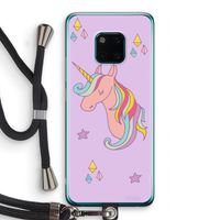 Roze eenhoorn: Huawei Mate 20 Pro Transparant Hoesje met koord