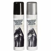 Guirca Haarspray/bodypaint spray - 2x kleuren - zilver en zwart - 75 ml