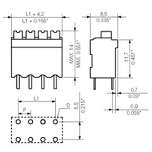 Weidmüller 1874310000 Veerkrachtklemblok 1.5 mm² Aantal polen 5 Zwart 175 stuk(s)