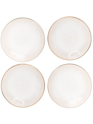 Maison Margaux lot d'assiettes à dessert à bords contrastants - Tons neutres