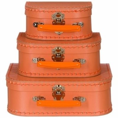 Kinderkoffertje pastel oranje 20 cm