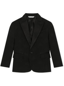 Dolce & Gabbana Kids blazer boutonné à logo DG en jacquard - Noir