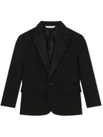 Dolce & Gabbana Kids blazer boutonné à logo DG en jacquard - Noir - thumbnail