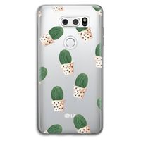 Cactusprint roze: LG V30 Transparant Hoesje