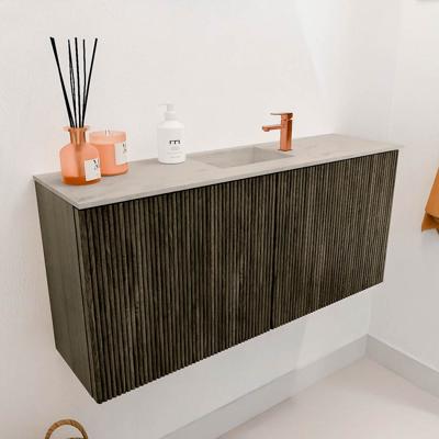Toiletmeubel Mondiaz Joya Dlux | 90 cm | Meubelkleur Shadow | Faye wastafel Opalo Wasbak Midden | 1 kraangat