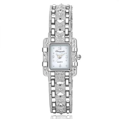 Vierkante wijzerplaat roestvrijstalen band quartz horloge (wit)